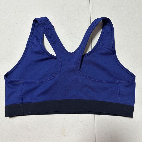 Nike Women Pro Racerback Sports Bra Top Gym Dri Fit Activewear Blue Black Medium - Picture 4 of 6